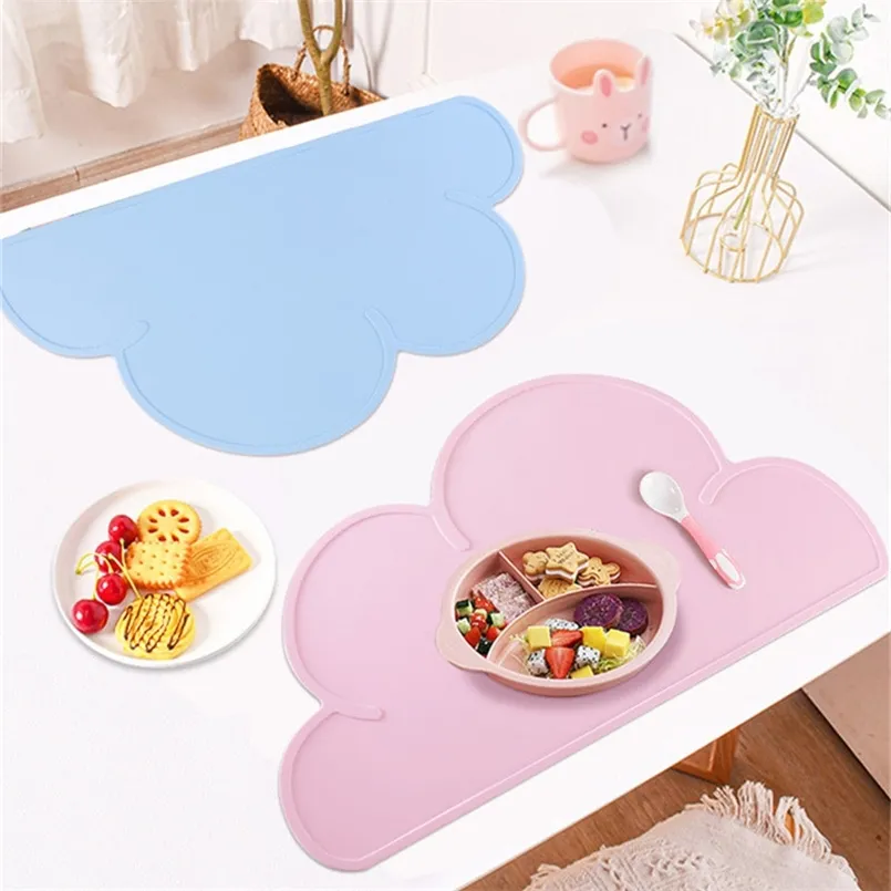 Mats Pads 1Pc Cloud Shape Silicone Placemat Heat Resistant Nontoxic Table Mat Children Baby Kids Dinner Pad 220920