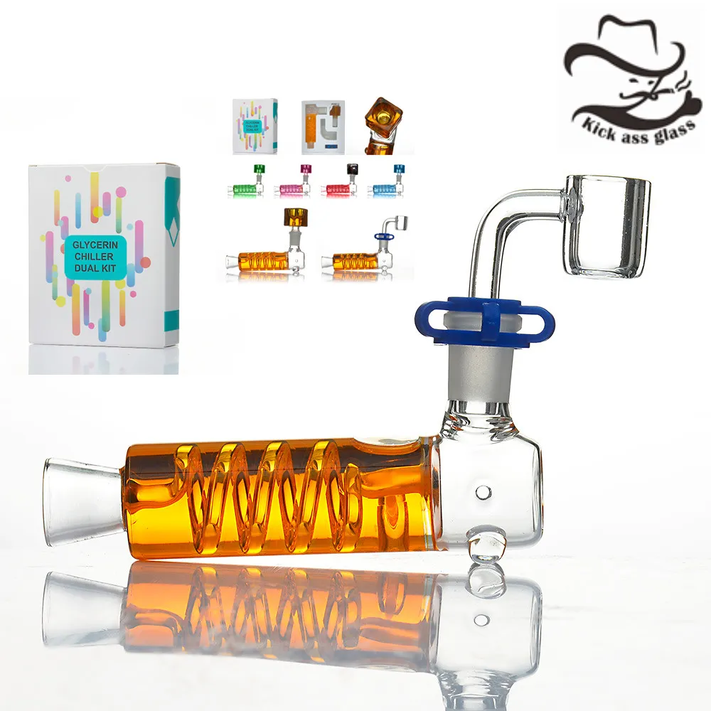 14mm Hookahs Glycerin Chiller Dual Kit Main Part Length 128mm Dia 30mm