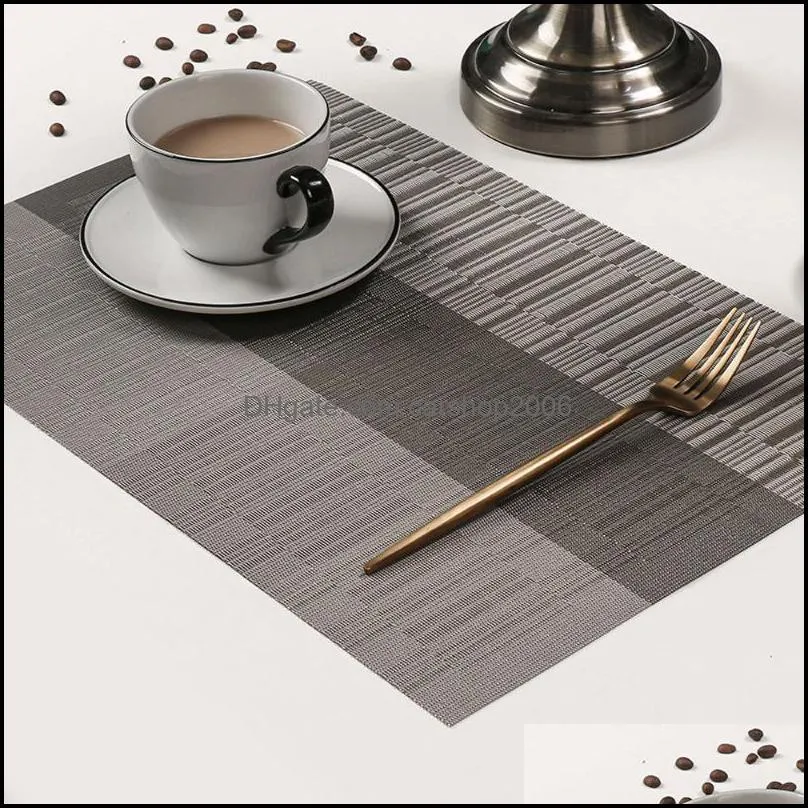 Mats Pads Squre Oil-Proof Heat Insation Pad Napperon Lavable Pvc Table À Manger Set Tapis Cuisine Western Home Decor Drop Delivery 2021 Dhwuu