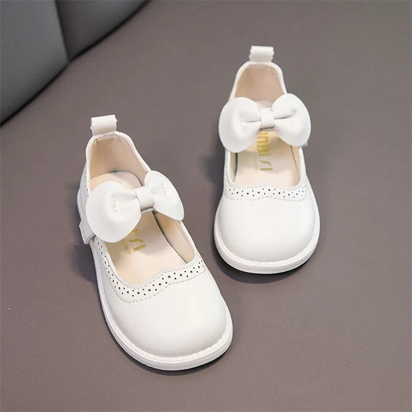Zapatillas de deporte primavera otoño niños bebé Bowknot princesa zapatos de cuero para niños niñas 220920