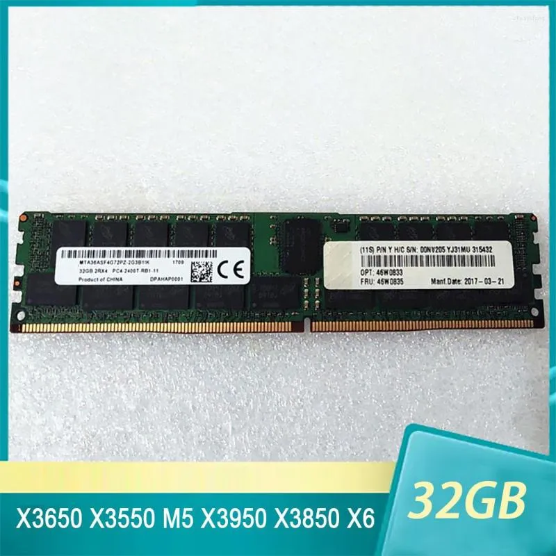 Para IBM RAM X3650 X3550 M5 X3950 X3850 X6 46W0835 46W0833 00NV205 PC4-2400T 32GB DDR4 2400 REG Memória da alta qualidade