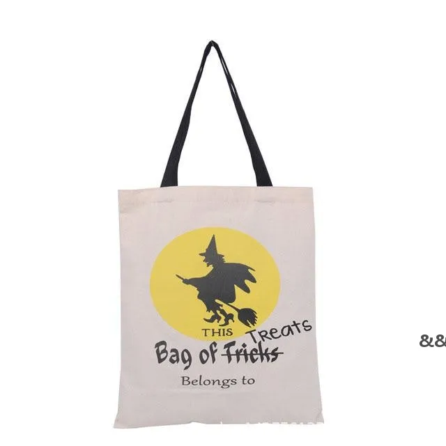 6 styles grands sacs fourre-tout Halloween toile de fête Trick ou Treat sac à main Festival créatif Spider Candy sac cadeau pour enfants EWE14278