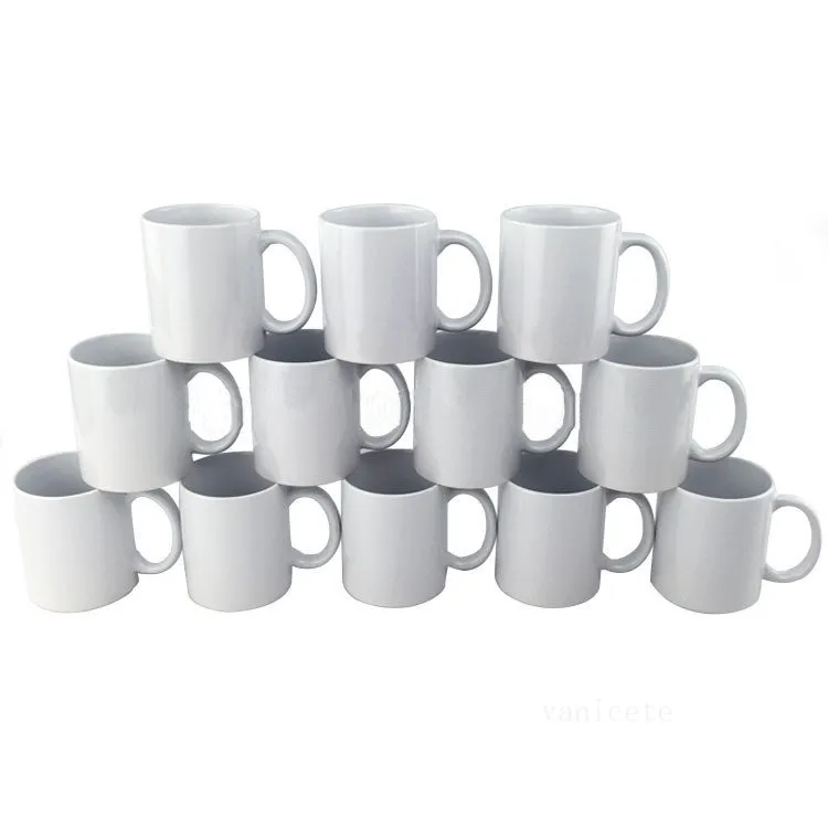 Trasferimento di calore tazza bianca tazze pubblicitarie tazze cambia colore all'ingrosso consumabili tazza vuota personalizzata design personalizzato tazza d'acquaLT038-2