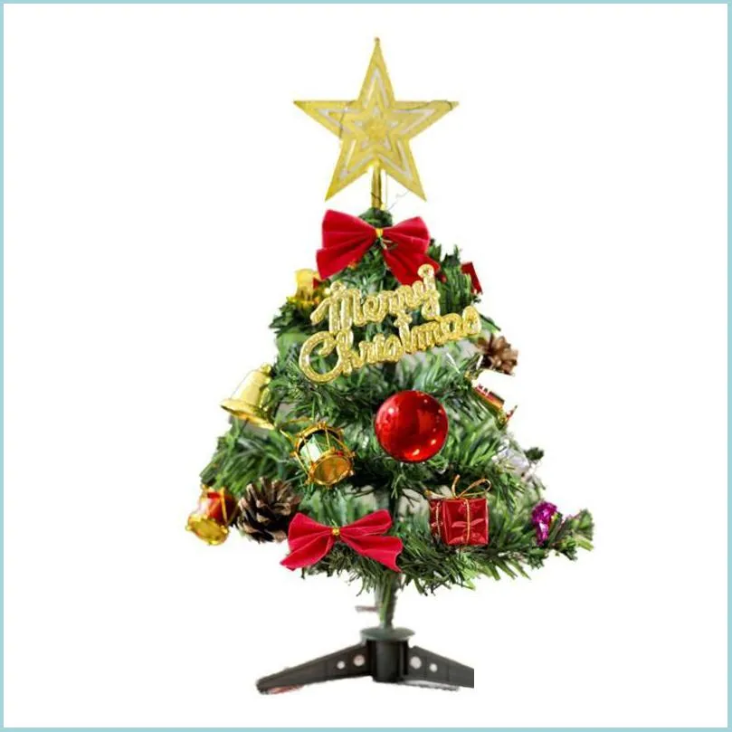 Party Decoration Tabletop Christmas Tree Artificial Mini Xmas Pine With Led String Lights And Ornaments Decorations For Home Drop Del Dhoyv