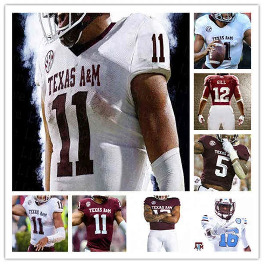 WS American College Football Wear 2021 College Texas Am Aggie Jerseys Football фон Миллер Майлз Гаррет Кеньон Грин Демонд Девон Ахан