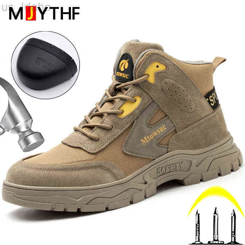 Laarzen hoogwaardige werk sneakers staal teen cap schoenen mannen kwaliteit punctie-proof werk militair l220920