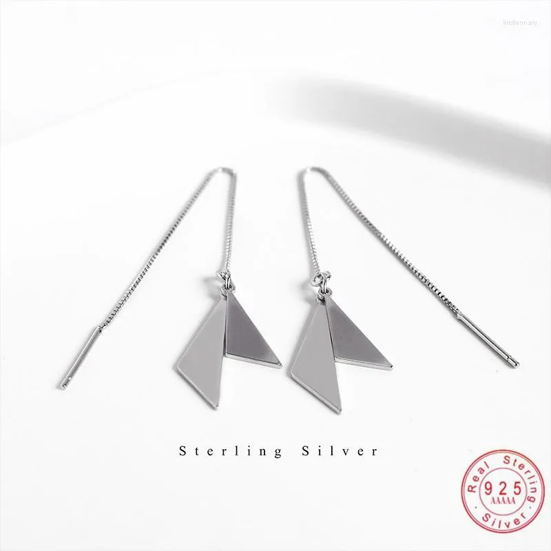 Boucles d'oreilles à tige en argent Sterling 925 minimaliste miroir Triangle glands pour femmes mode mariage fête bijoux accessoires