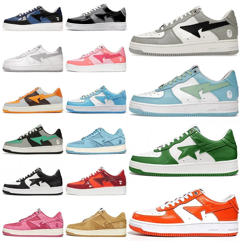 Mens Womens Bapesta Bapestas Baped Sta Basketball Shoes JJJJound Color Camo Combo Pink Grey 