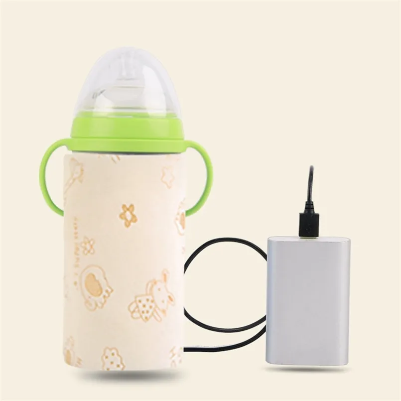 USB Babyfles Warmer draagbare reismelk warmere baby voeder fles verwarmde deksel isolatie thermostaat voedselverwarming 220920