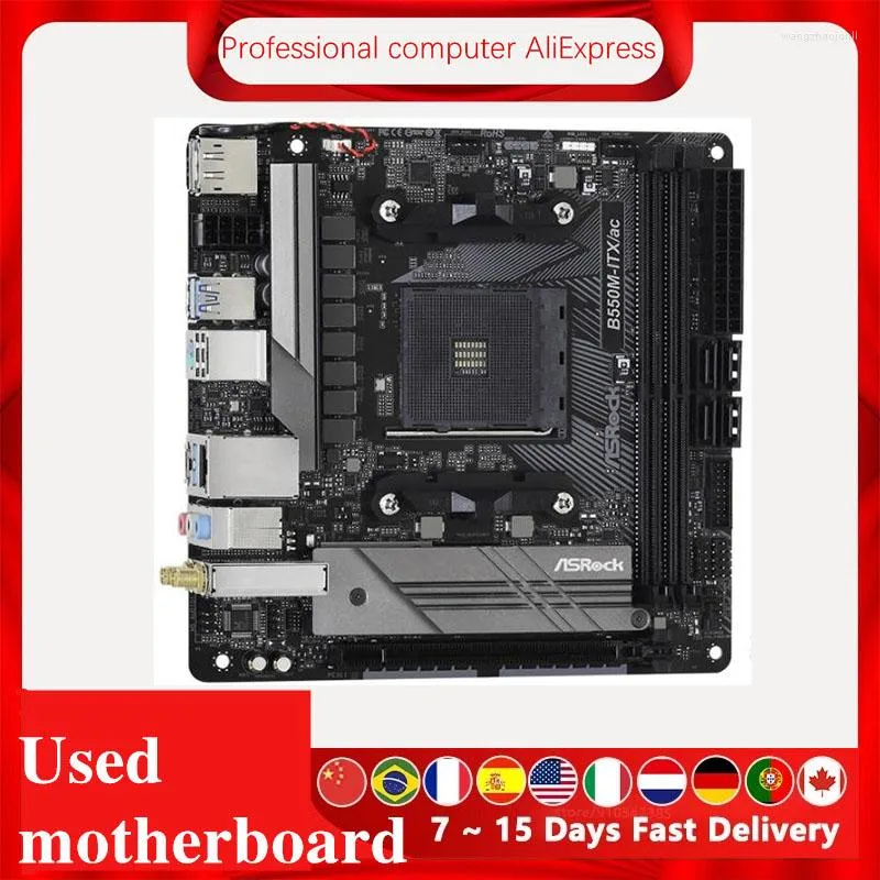 Moederborden B550i voor ASROCK B550M-ITX/AC B550M-ITX Gebruikte moederbord Socket AM4 B550 Origineel desktop PCI-E 4.0 Mainboard