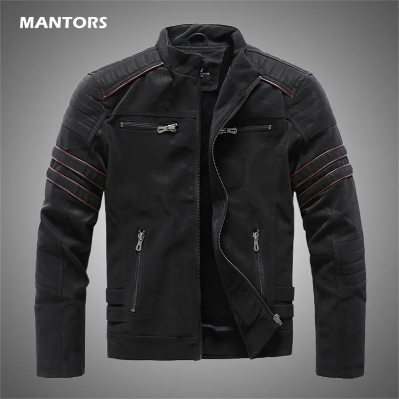 Herrenjacken Herren Winter Marke Lederjacke Casual Motorrad Winter Innenfleece PU Mantel Kunstlederjacken Herrenbekleidung Streetwear 220919