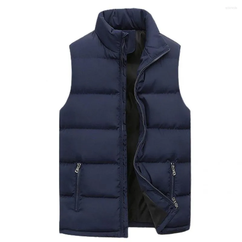 Débardeurs pour hommes All Match Great Solid Color Hommes Gilet Chaud Fermeture Éclair Pour Un Usage Quotidien