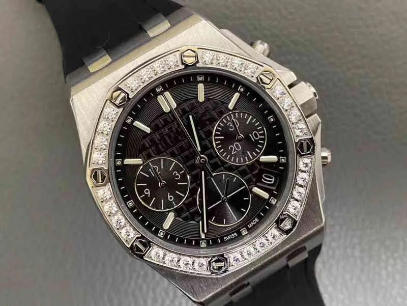ZF Mechanical Watches 7750 Luxury Mens Watch AP26231S Womens Sports Six Needle Three Eye Timing Rubber Swiss Es Brand Wristwatch S116 ZU1V