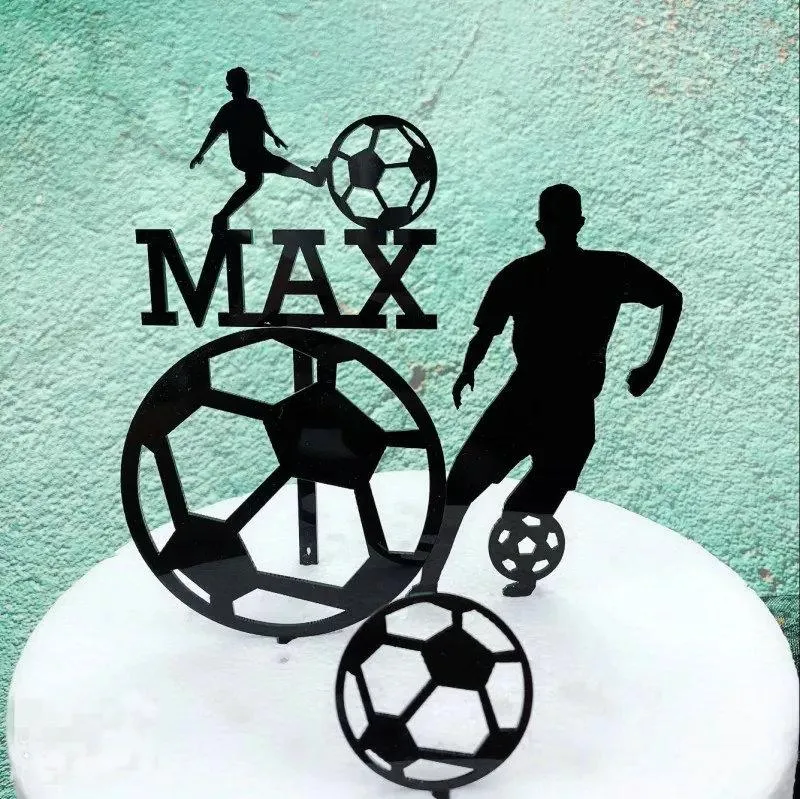 Fournitures de fête décoration de gâteau Football joyeux anniversaire mariage Cupcake Topper drapeaux bébé douche décor cuisson bricolage fête de noël