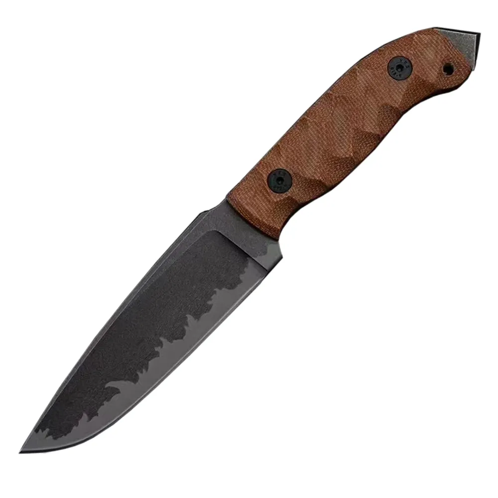 1 Pz H9202 Coltello Dritto Di Sopravvivenza Di Fascia Alta A2 Lama A Punto Di Goccia Manico In Lino Pieno Tang Pesca All'aperto Caccia Coltelli A Lama Fissa Con Kydex