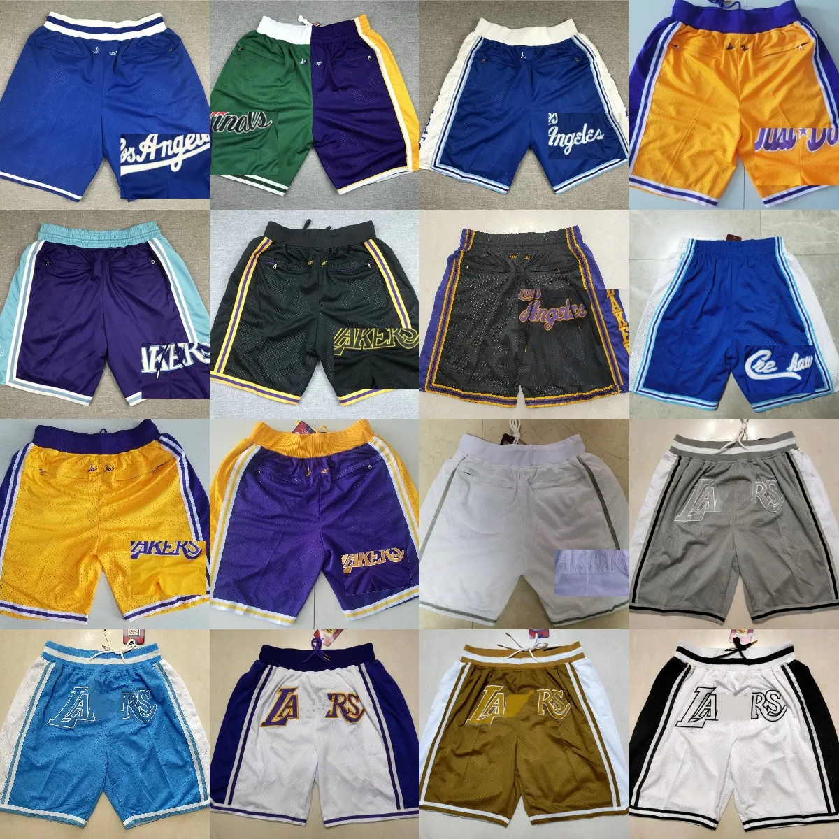 Just Don Basketball Shorts Retro Classic Los24angeles 8 Blackmamba With Pocket Breattable Beach Short Hip Pop Sweatpants Man