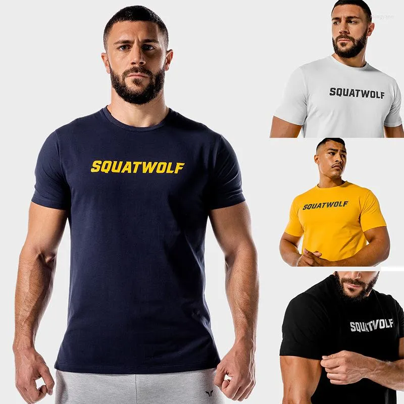 T-shirts pour hommes Casual Coton Imprimé Marque Chemise Hommes Gym Fitness À Manches Courtes Mode Lâche T-shirt Mâle T-shirts D'entraînement Tops Vêtements D'été