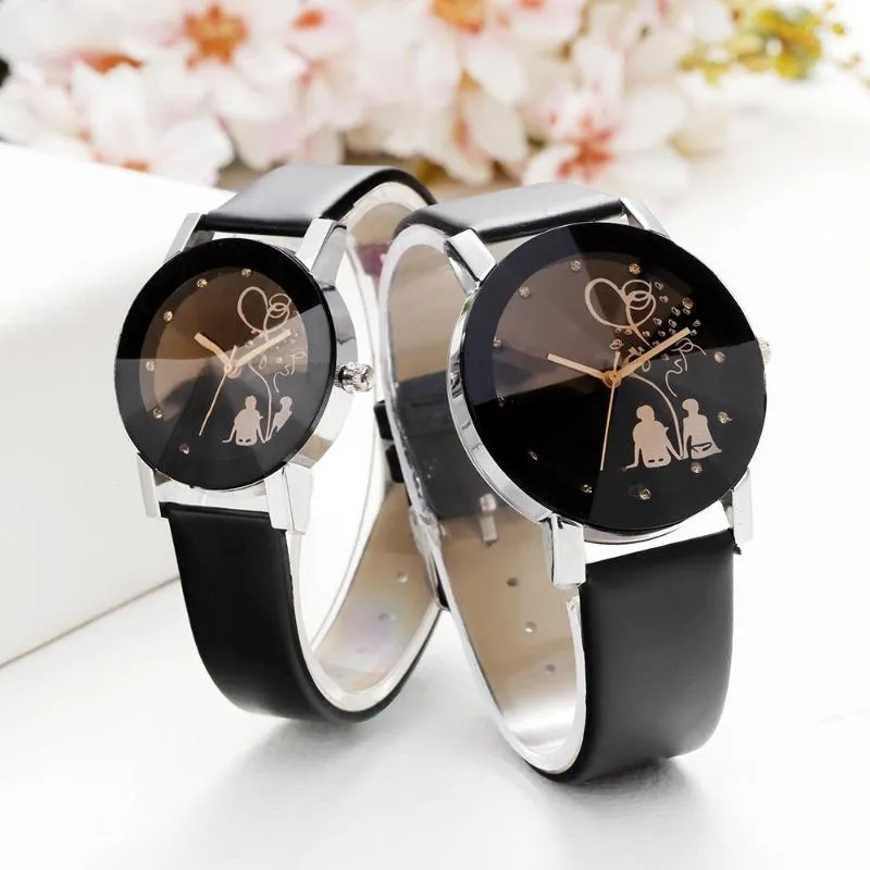 Polshorloges Fashion Couple kijkt vrouwen casual kwarts kijken lovers lederen riem voor geschenken relogio feminino mannen polshorloge