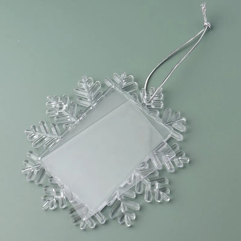 Sublimation Blank Christmas Pendants Ornaments Thermal Transfer Printing Blanks Snowflake Shape Charms For Xmas Decoration