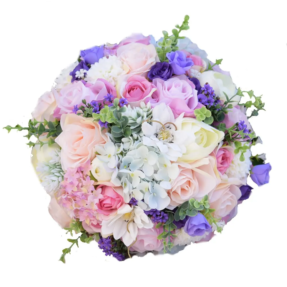 Fleurs de mariage en soie 2023 Jardin Artificiel Bridal Bouquet Decor Home Florins Bridesmaid Roses Hortensea Brides 3 tailles S M L