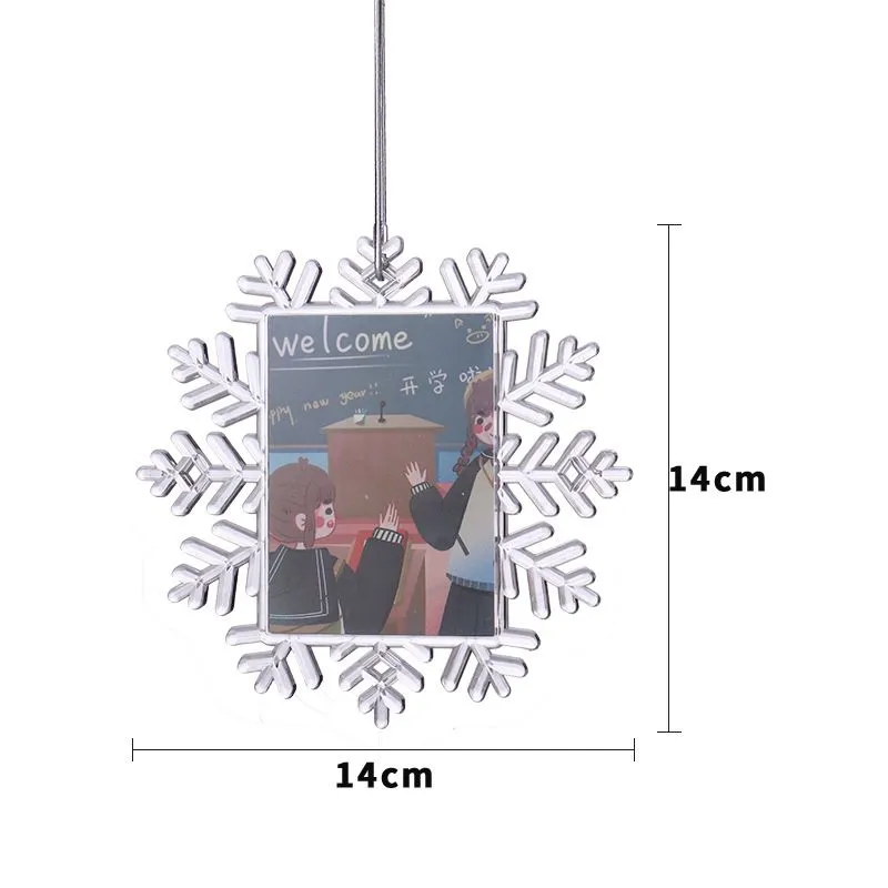Sublimation Blank Christmas Pendants Ornaments Thermal Transfer Printing Blanks Snowflake Shape Charms For Xmas Decoration
