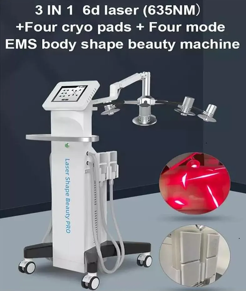 Direkt resultat 6D lipolaser fett reduktion kroppssling 635 nm diod laser cryo terapi frysning kroppsform kryolipolysmaskin