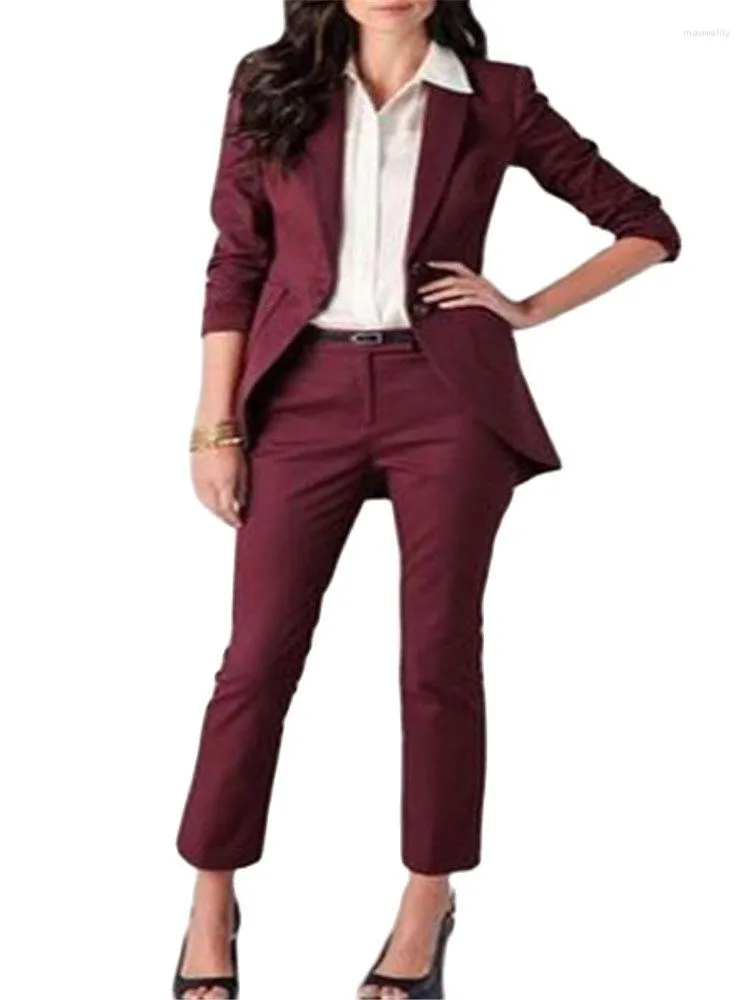 Women's Trouser Suits 2-Piece Elegant Wedding Business Trouser