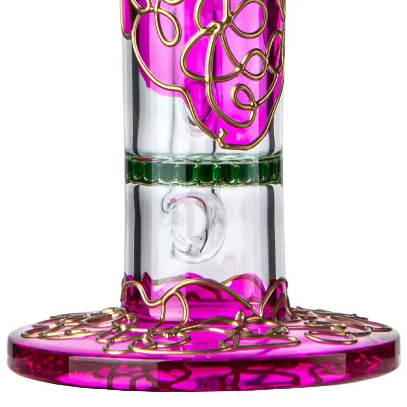 Fumer Verre Tuyaux D'eau Bongs Percolateur Or Violet Éclat Nid D'abeille Chambre Filtration Narguilé Dab Rigs En Gros