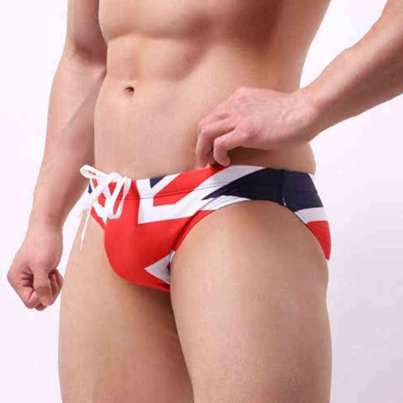 Men's Swimwear AUS UK US Flag Mens Swim Briefs Youth Man Bikini Swimwear  Swimming Trunks Sexy Gay Swimsuit Bathing Suit Mini Boy Shorts Desmiit