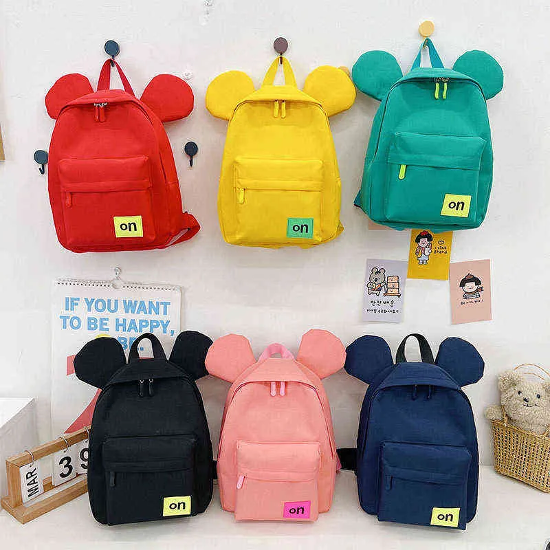 Mochilas fofas de desenho animado com orelhas de rato bolsas escolares para meninas adolescentes mochila de náilon mochila feminina estudante estudante bolsa t220919