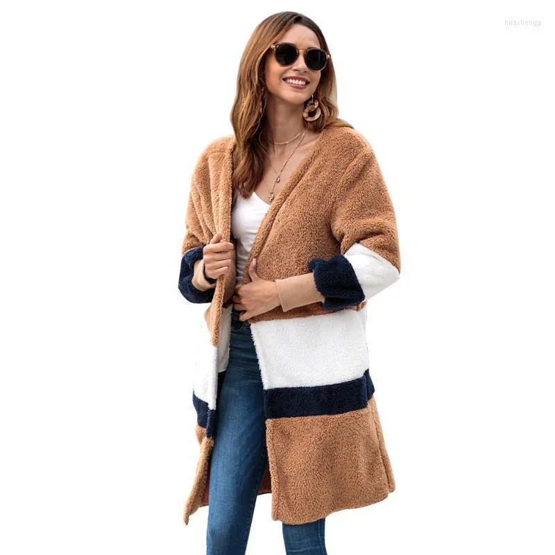 여자 스웨터 여성 여성 스타일 블루 유럽과 미국 가을 겨울 숙녀 스웨터 느슨한 긴 가디건 봉제 코트