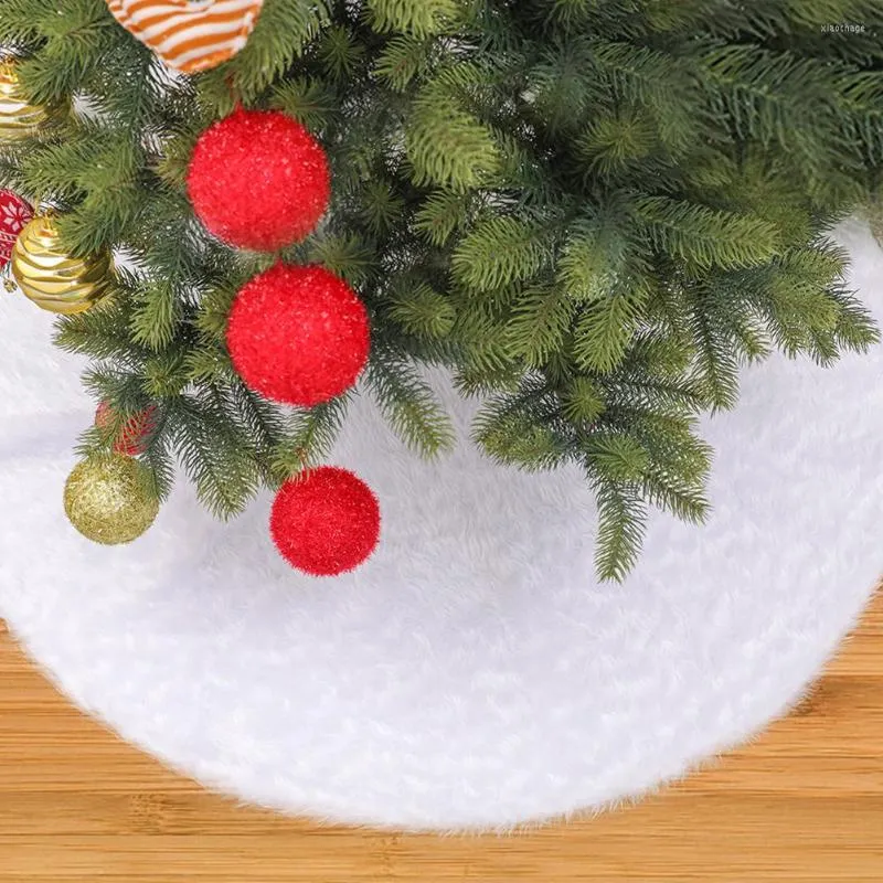 Decorazioni natalizie Gonna per albero Copripiedi Leggero Morbido Tappetino rotondo Bianco Lungo Peluche Decorazione per bar all'aperto El Supermercato