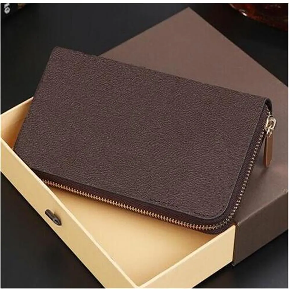 ShipmentNew Zippy Wallet Fashion designer clutch Genuine leather wallet with dust bag whole fashion iconic wallet 60015 295F