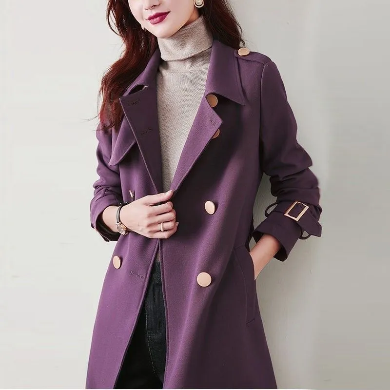 Purple trench coat womens hotsell