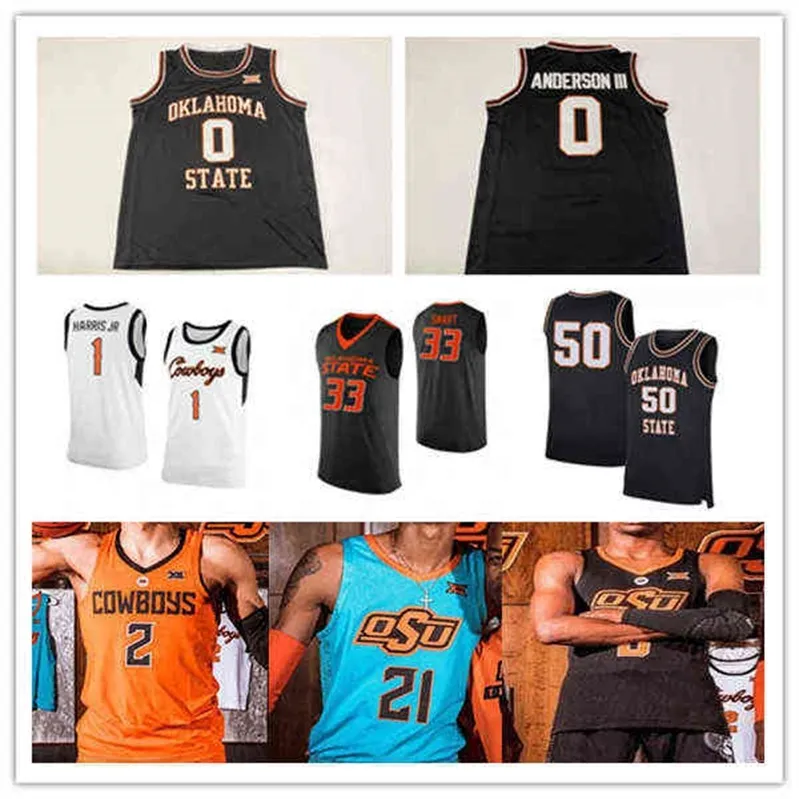 Wskt indossa Custom NCAA Basketball Oklahoma State OSU Jersey College Avery Anderson III Cade Cunningham Kalib Boone Rondel Walker Smith Moncrieffe