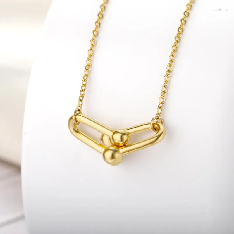 Hänge halsband koreanska drama takvåning kreativ design halsband för kvinnor rostfritt stål goth guld färg 2022 trend mode juvelery