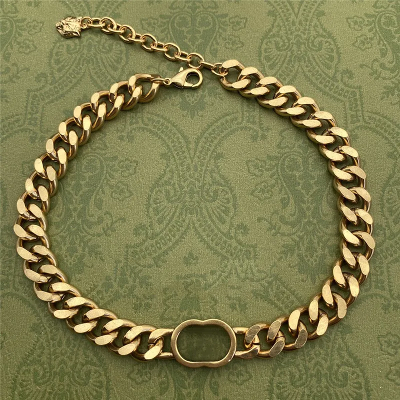 Collar de diseñador para hombre Collana con caja Joyería de moda para mujer Cadenas de lujo Corbatas de fiesta Collares de oro vintage Grueso G Tige2636