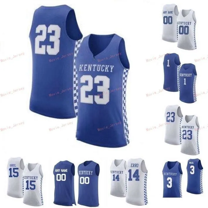 Nik1 Cousu personnalisé 5 Immanuel Quickley Malik Monk 3 Keldon Johnson 2 Jarred Vanderbilt Kevin Knox II Kentucky Wildcats Hommes Femmes Jeunesse Jersey