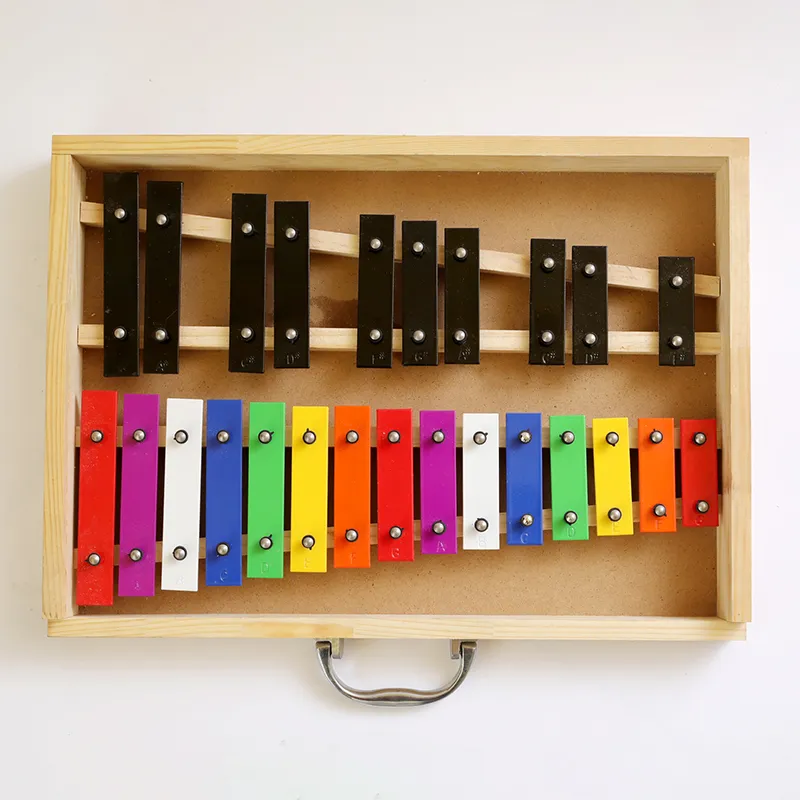 Caixa de madeira caixa de plástico tocando séries de piano de piano violino xilofones de percussão completa Especificações de tamanho completo