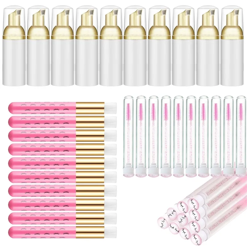 Outils de maquillage 30 pièces pinceaux de shampoing pour les cils ensemble de bouteilles de savon vides comprenant 10 mascara pour les cils 10 nettoyage du nez des points noirs 220921