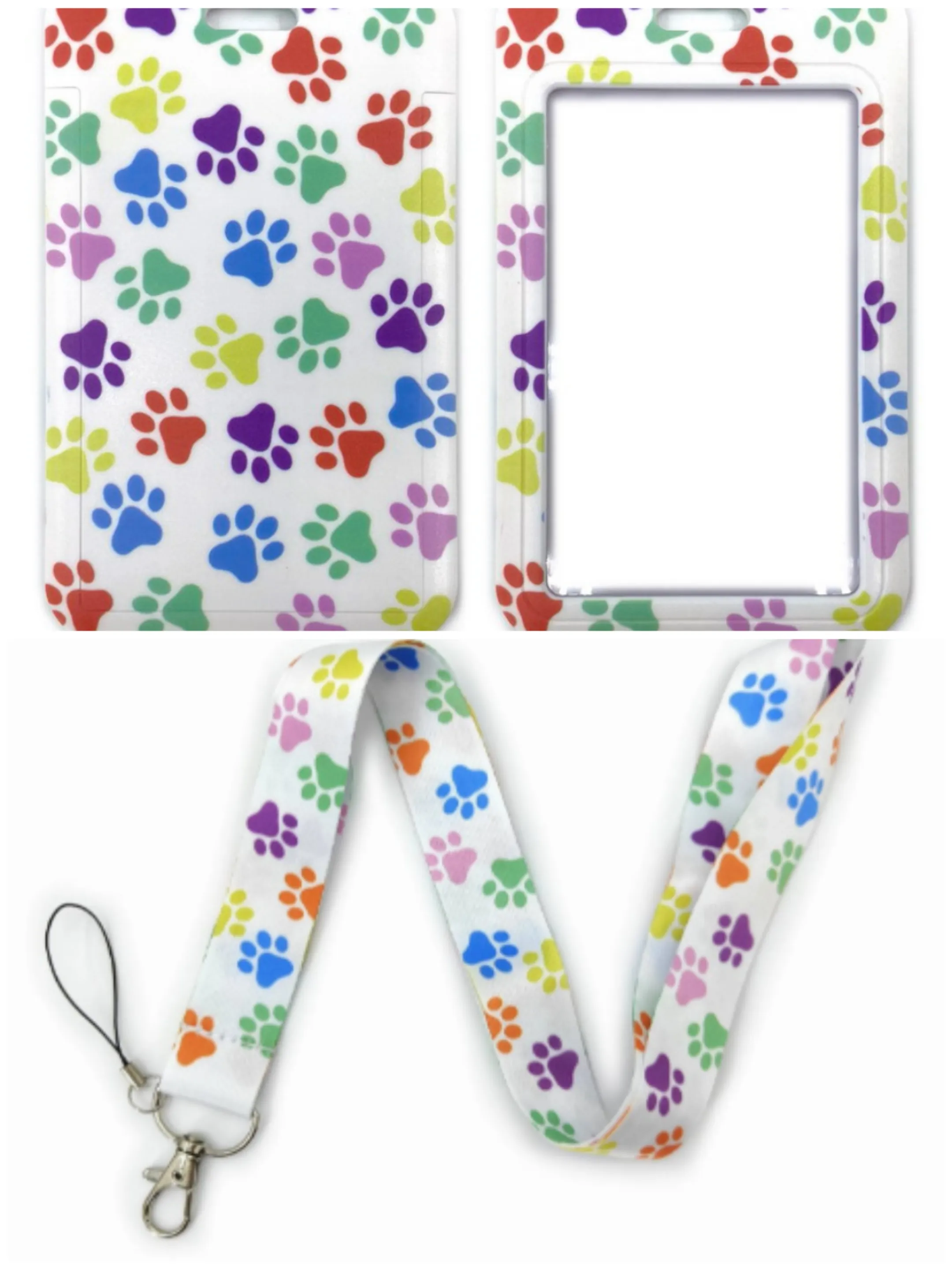 STACHES DE TÉLÉPHONIELLE CHARMES COLORFUR COLORFE PAW PRINT PRINTE