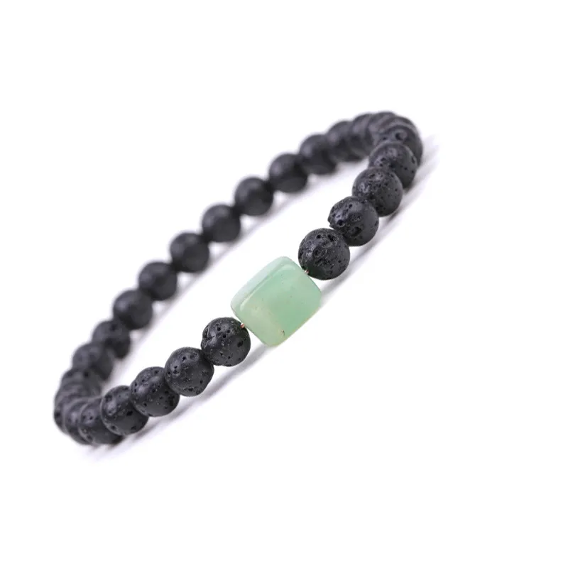 Bracelet Chakra en pierre naturelle 6mm pierre de lave oeil de tigre améthyste perle Bracelets femmes homme bijoux