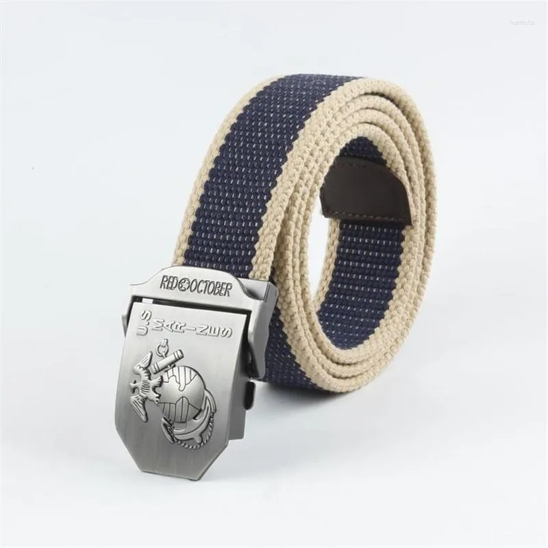 Belts Marine Corps Men's Canvas Belt Automatic Buckle Casual Braided Youth Outdoor Thickened