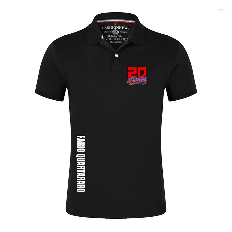 Men's Polos FABIO QUARTARARO WITH SIGNATURE 2022 Men's Printing Summer Shirts Business Casual Sports Short-Sleeved Cotton Tops