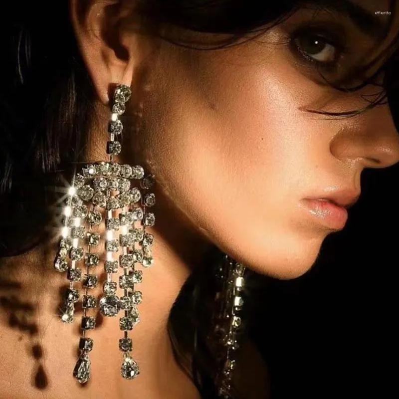 Boucles d'oreilles pendantes Stonefans individualité gland clignotant strass goutte grand cristal femme bijoux accessoires
