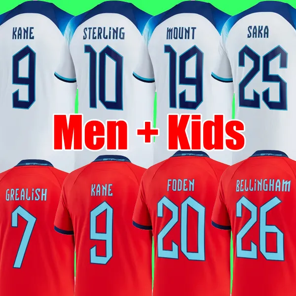 2021 2022 koszulka piłkarska Kane Sterling Rashford Sancho Grealish Mount Englands Foden Saka 23 23 National Football Top koszulka piłkarska Zestaw dla dzieci