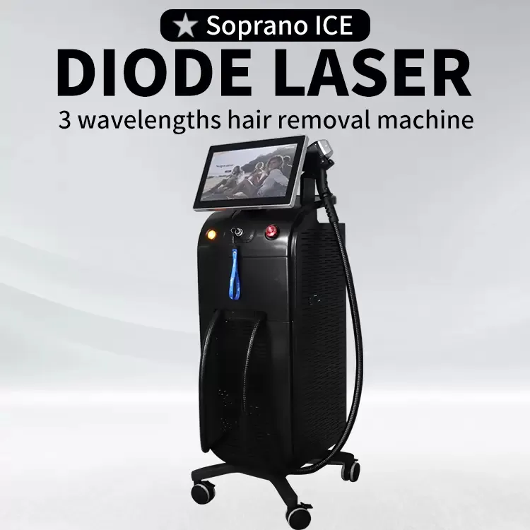 Diode Laser RF Equipment Hair Removal Machine 808 Professional Ice Titanium Ansiktslös smärtfri elektrisk depilator för kvinnor Depilatori