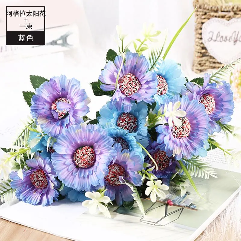 Artificial Gerbera Flower Artificial Daisy Flowers Bride Bridesmaid Holding Flowers 7 Stems Silk Daisies Flower Wedding Bouquet Living Room Office