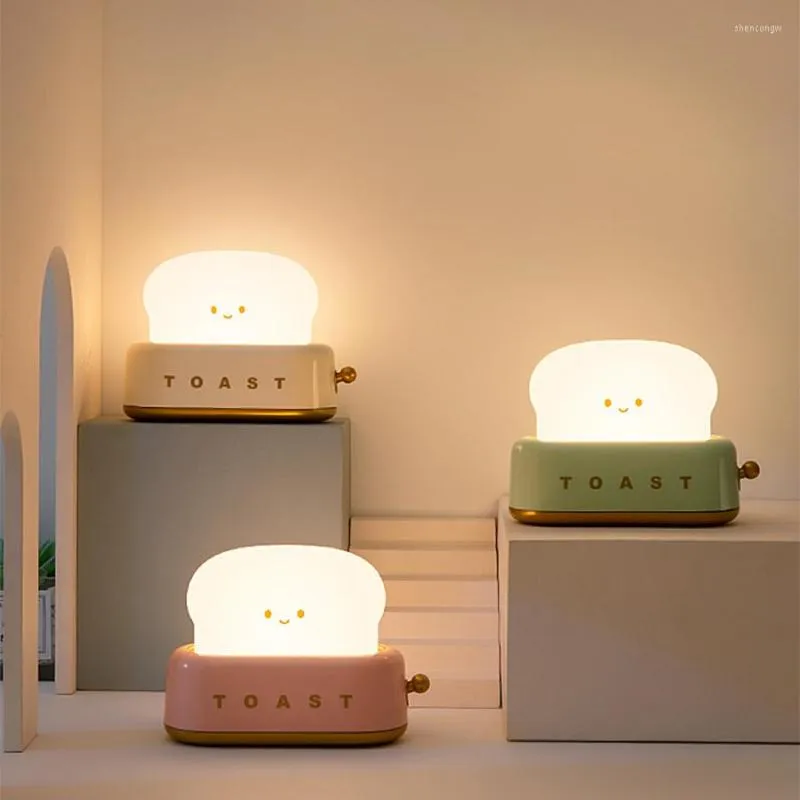 Luzes noturnas Torros fofas Light Light USB Timer recarregável Lâmpada LED Lâmpada Brilho ajustável Bedroom Sleep Sleep Birthday Gifts