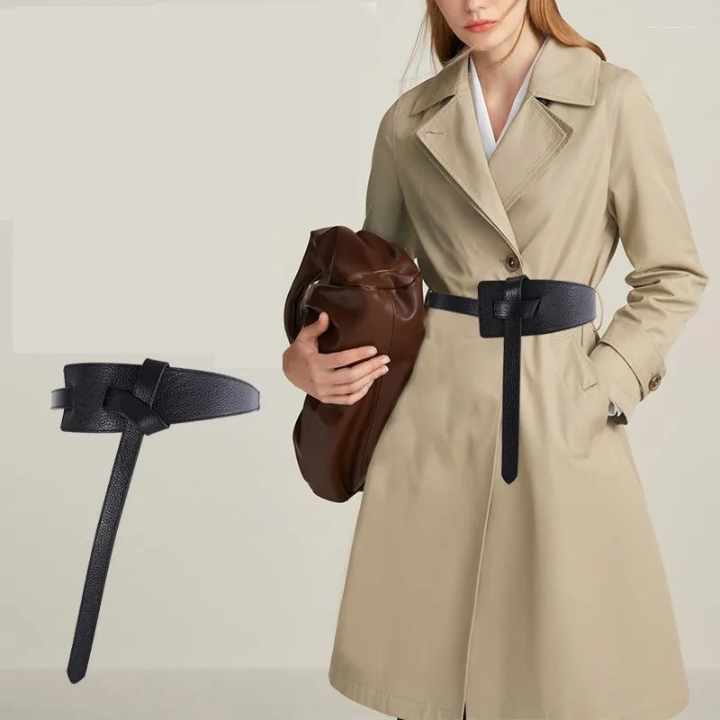 Cinture Cintura nera per donna Moda Casual Design di lusso Accessori per abbigliamento Tendenza Corsetto gotico Cintura in pelle bovina stile coreano